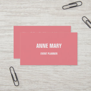Carte De Visite Saumon rose coloré Mariage organisateur d'événemen