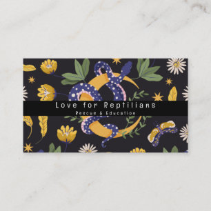 Carte De Visite Sauvetage Floral de Reptiles de Serpents