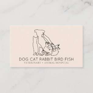 Carte De Visite Sauvetage rose vétérinaire Chien chat poisson lapi