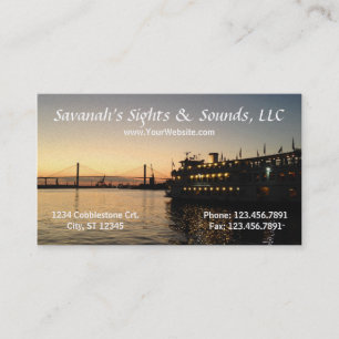 Carte De Visite Savannah GA River scène de nuit