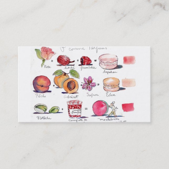 Carte De Visite Saveurs de Macaron par Carol Gillott (Devant)