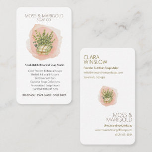 Carte De Visite Savon biologique minimaliste à l'aquarelle