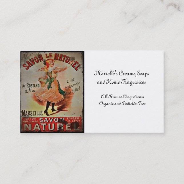 Carte De Visite Savon vintage Naturel (Devant)