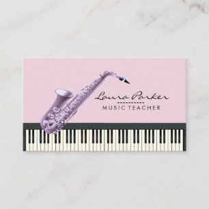 Carte De Visite Saxophone Music Enseignant Piano Keyboard Musicien
