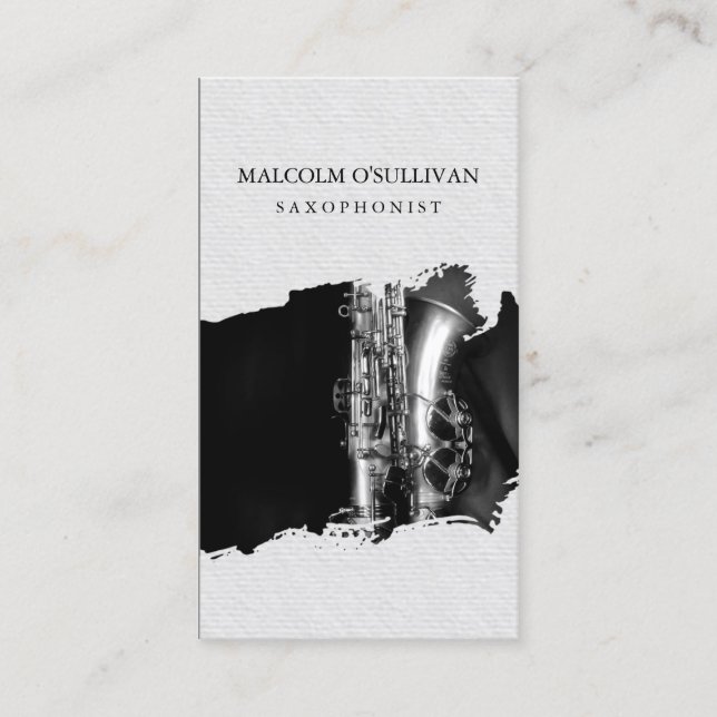 Carte De Visite Saxophoniste Lecteur Saxophone Musique Musicien (Devant)