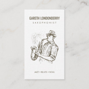 Carte De Visite saxophoniste professionnel moderne code qr