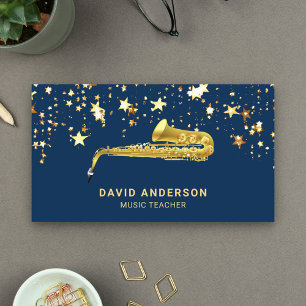 Carte De Visite Saxophoniste Saxophone élégant Confetti à huile d'