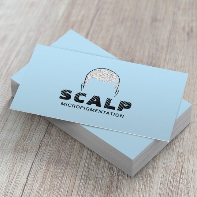 Carte De Visite Scaler Micropigmentation Cheveux Tatouage bleu cla (Créateur téléchargé)