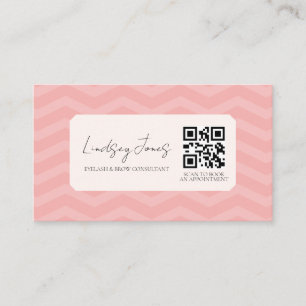 Carte De Visite Scan de code QR rose professionnel pour réserver