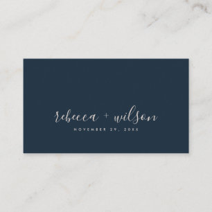 CARTE DE VISITE SCANDI CLEAN NAVY BLUSH MINIMAL MARIAGE MERCI
