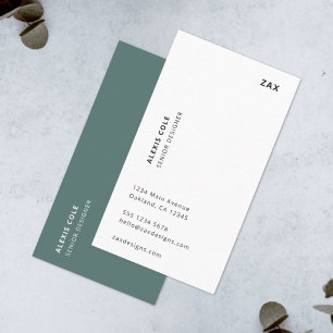 Carte De Visite Scandi Dusky Green Minimaliste Simple Moderne