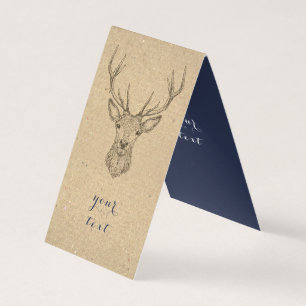 Carte de visite scandinave de Noël de cerfs