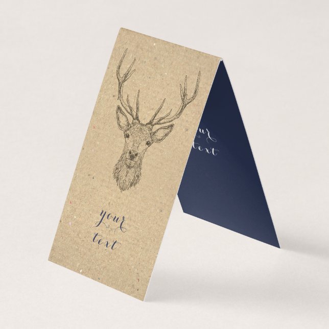 Carte de visite scandinave de Noël de cerfs (Devant)