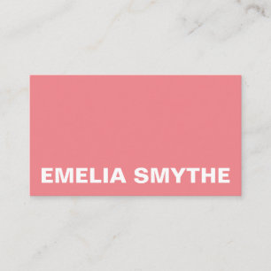 Carte De Visite Scandinave Rose rose minimaliste simple couleur