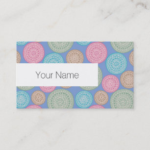 Carte De Visite Scandinavian Flower Mandalas Pattern 1