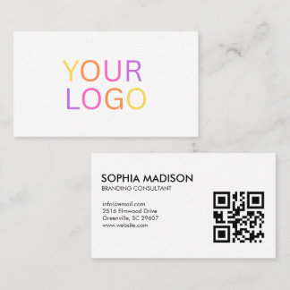 Carte De Visite Scannable QR Code Logo Minimalist Business Card