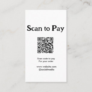 Carte De Visite Scanner pour payer la commande QR code ajouter un