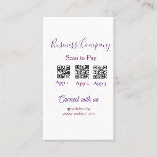 Carte De Visite Scanner pour payer le logo de l'entreprise code Q 
