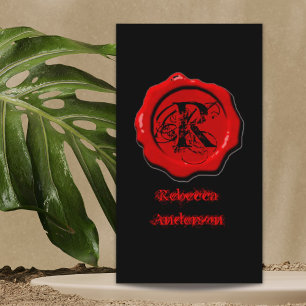 Carte De Visite Sceau de cire rouge gothique Maquillage artiste ta