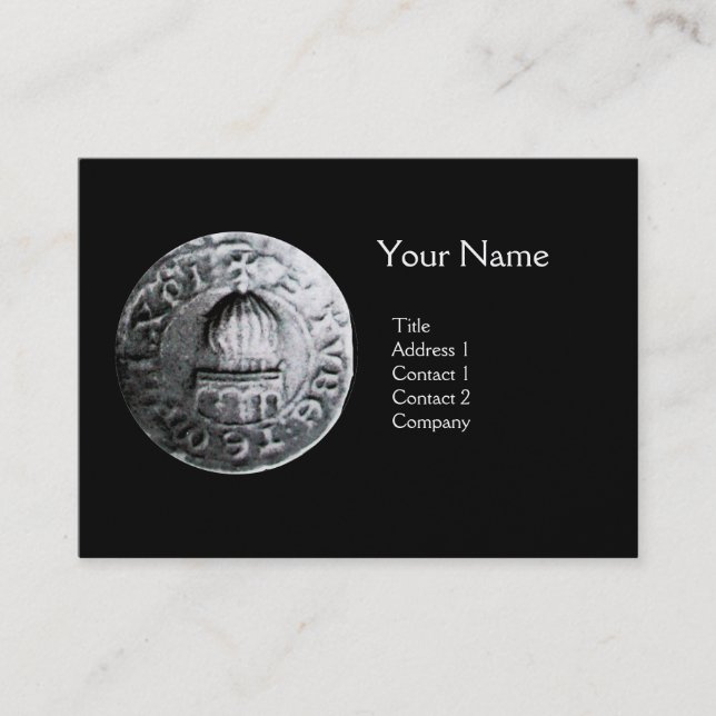 Carte De Visite SCEAU DU MODÈLE DE CHEVALIERS MONOGRAM Pearl (Devant)