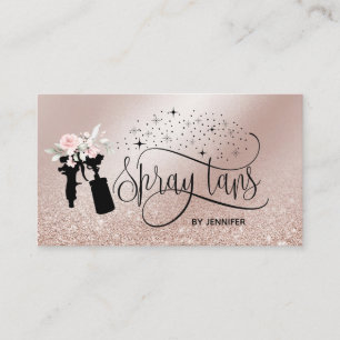 Carte De Visite Scénario tan Spray parties scintillant or floral