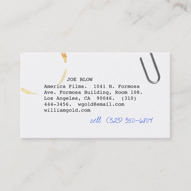 Carte De Visite Scénariste vi (Devant)