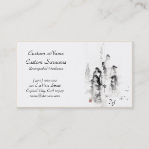 Carte De Visite Scène chinoise orientale classique de montagne