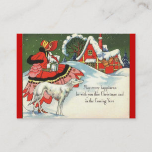Carte De Visite Scène de Noël Art déco