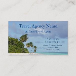 Carte De Visite Scène de plage d'agence de voyages