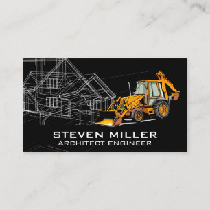 Carte De Visite Schéma des plans   Architecte   Bulldozer