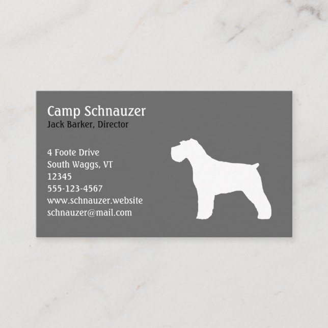 Carte De Visite Schnauzer Chien Silhouette (Devant)