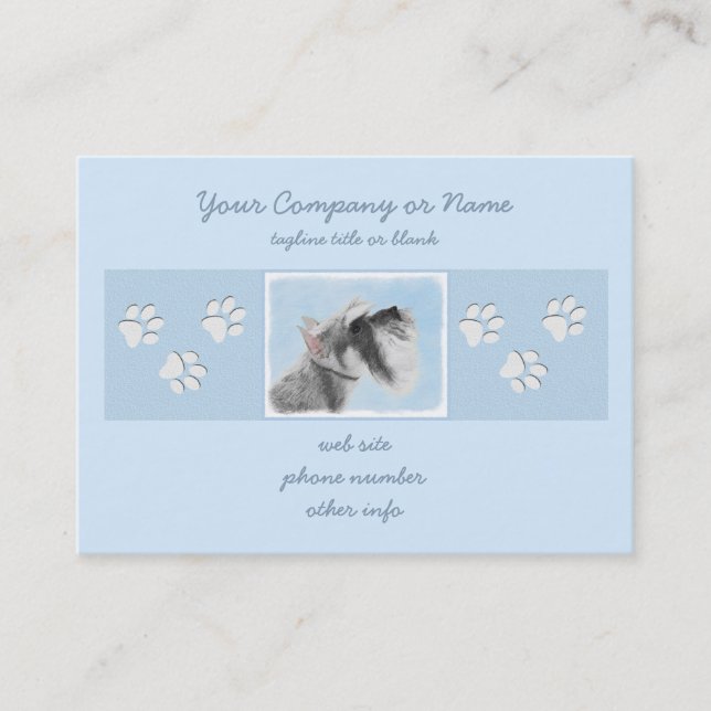 Carte De Visite Schnauzer (Giant, Standard) Peinture - Chien Art (Devant)