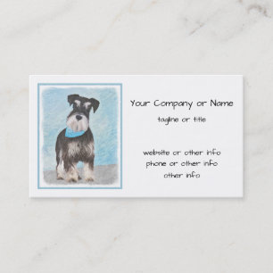 Carte De Visite Schnauzer (Miniature) Peinture - Chien original mi