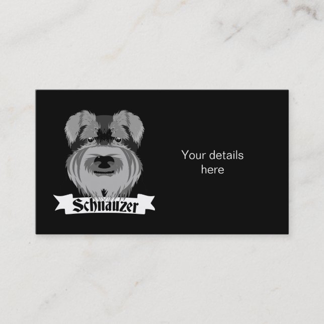 Carte De Visite Schnauzer noir et gris (Devant)