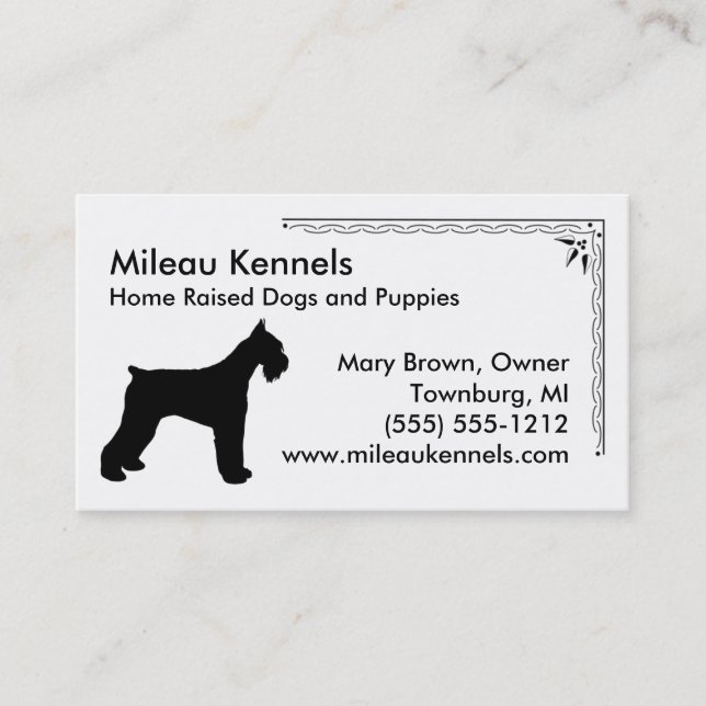 Carte De Visite Schnauzer Silhouette (Devant)