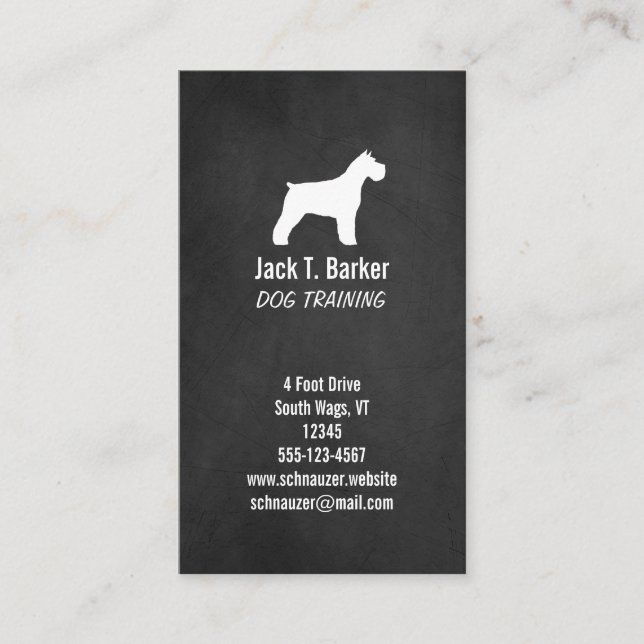 Carte De Visite Schnauzer Silhouette - Style tableau de bord (Devant)
