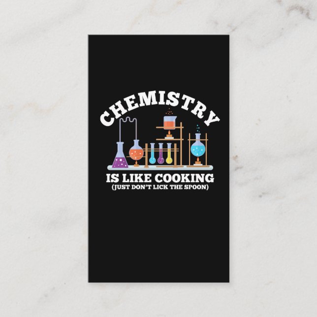 Carte De Visite Science Chimiste Humour La chimie est comme la Cui (Devant)
