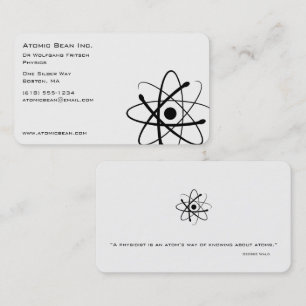 Carte De Visite Scientifique atomique de l'haricot  