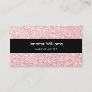 Carte de visite scintillant rose de parties