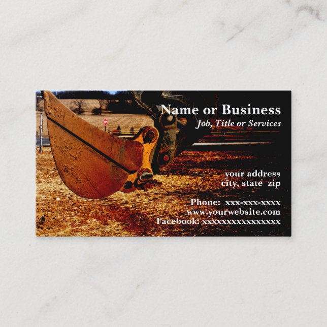 Carte De Visite scoop pour backhoe (Devant)