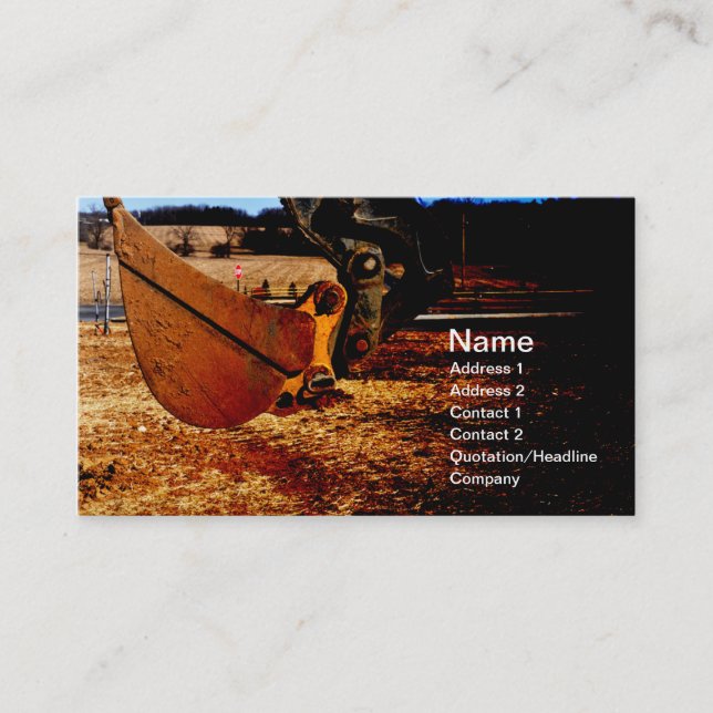Carte De Visite scoop pour backhoe (Devant)