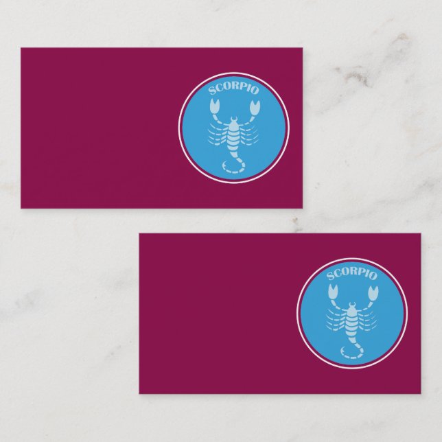Carte de visite Scorpio (Devant / Derrière)
