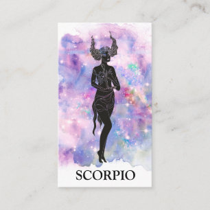 Carte De Visite *~* SCORPIO Zodiac Astrologie Lectures Bleu rose 