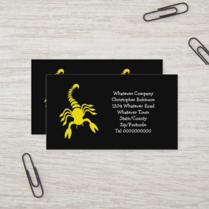 Carte de visite Scorpion Jaune