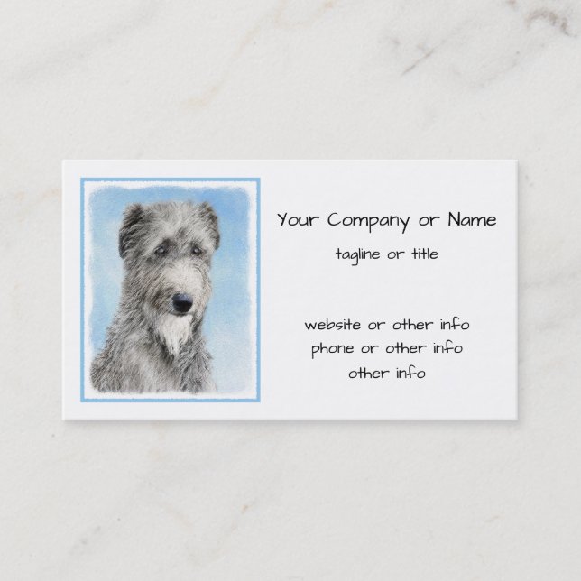 Carte De Visite Scottish Deerhound Peinture - Cute Original Chien  (Devant)