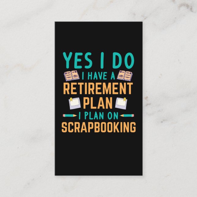 Carte De Visite Scrapbooking Retraite Livre de l'artisanat Hobby (Devant)