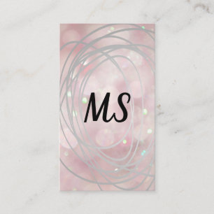 Carte De Visite Scribble Artiste   Monogramme   Livre rose