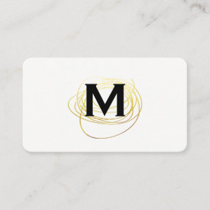 Carte De Visite Scribble or / Monogramme