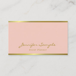 Carte De Visite Script à main rose or moderne élégant planificateu
