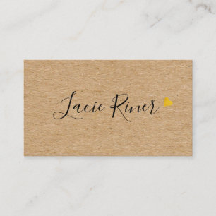 Carte De Visite Script chic Gold Love Heart Rustic Kraft